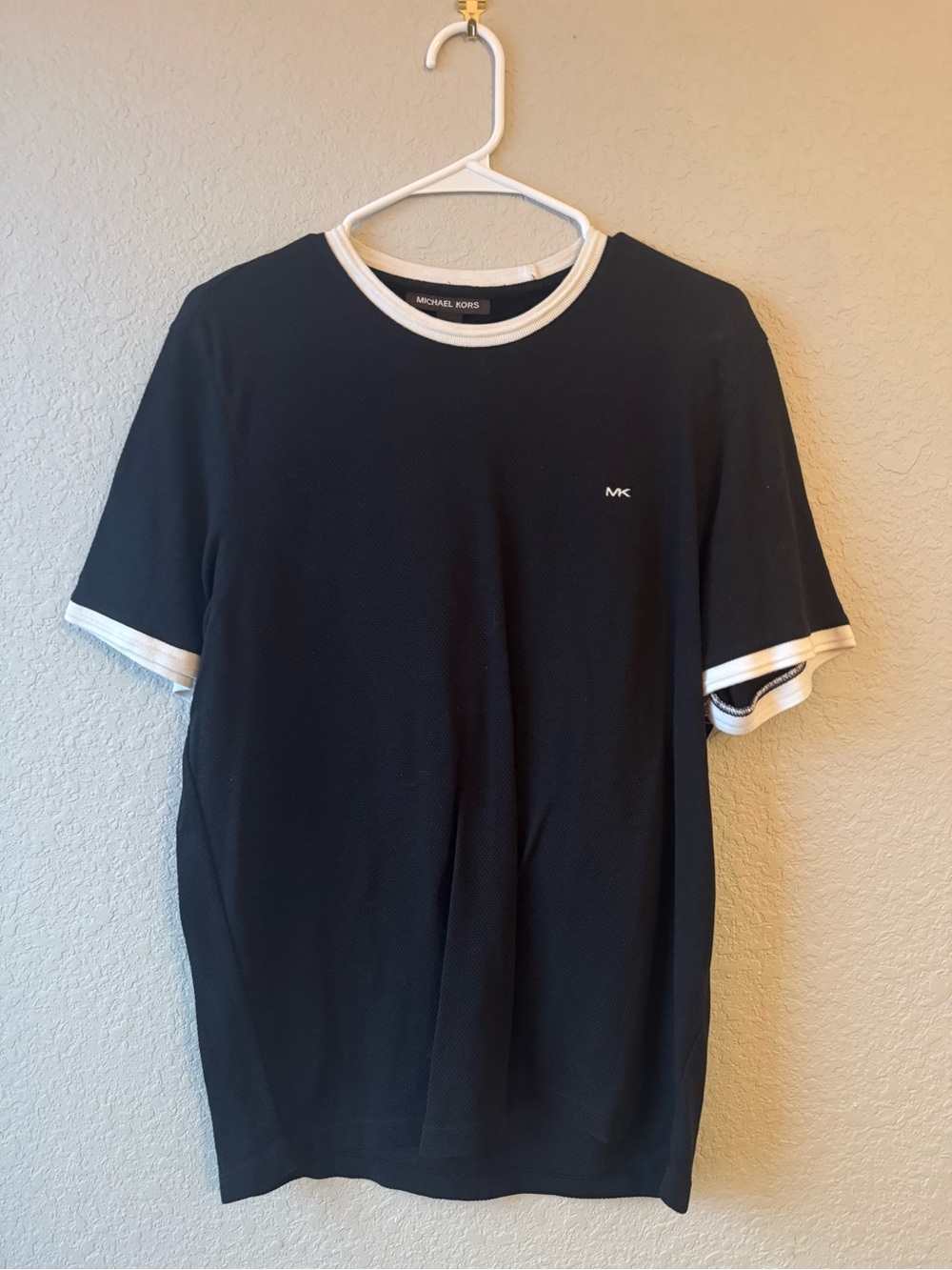Michael Kors Black Short-Sleeve Tee with White Trim
